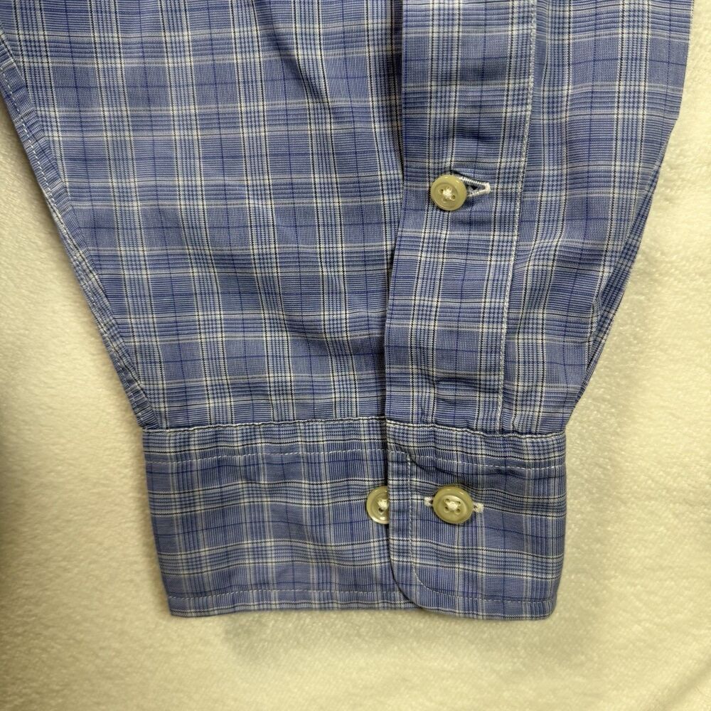 Ralph Lauren Yarmouth Shirt Mens 17 34/35 Blue Plaid Button Down Cotton Classic - Picture 7 of 10